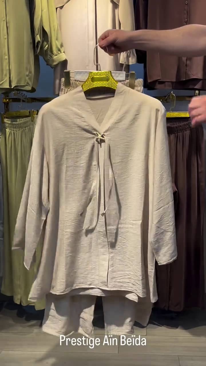 Ensemble 2 Pièces Chemise Col Croisé Noué & Pantalon Large — Style Lin