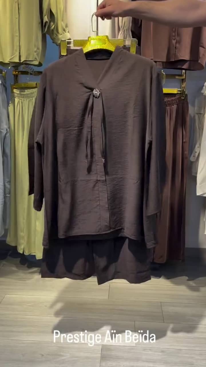 Ensemble 2 Pièces Chemise Col Croisé Noué & Pantalon Large — Style Lin