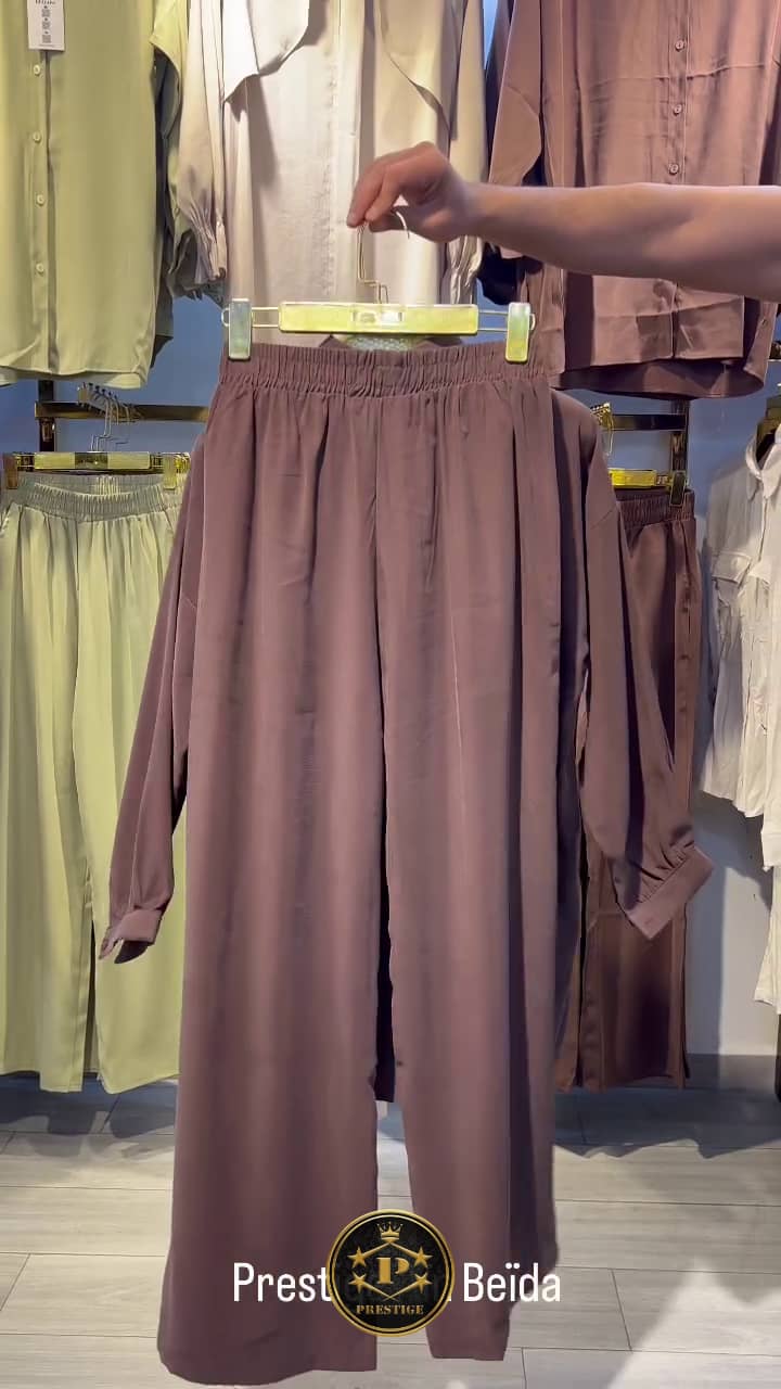 Ensemble 2 Pièces Chemise & Pantalon Large Fluide