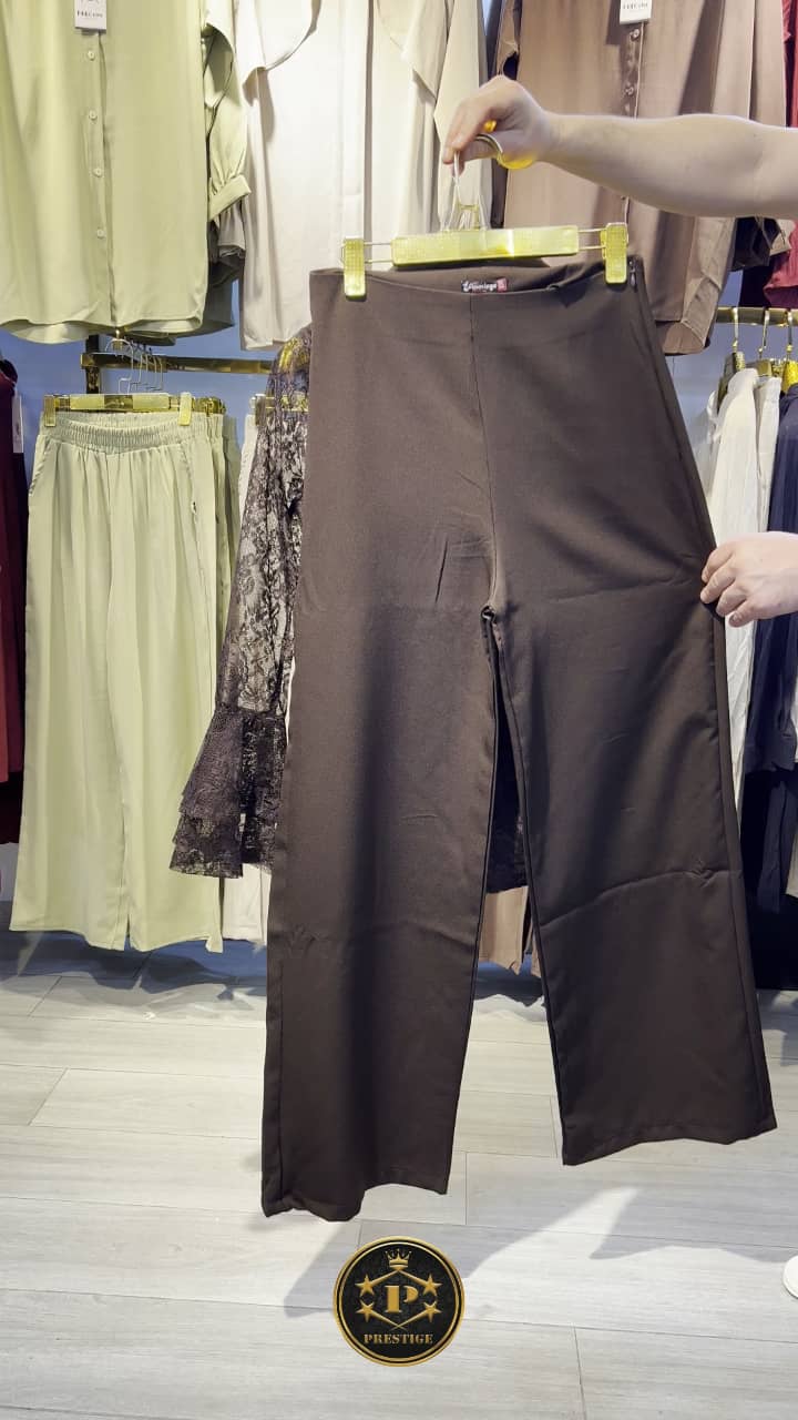 Ensemble 2 Pièces Chemise Dentelle Jacquard & Pantalon Large