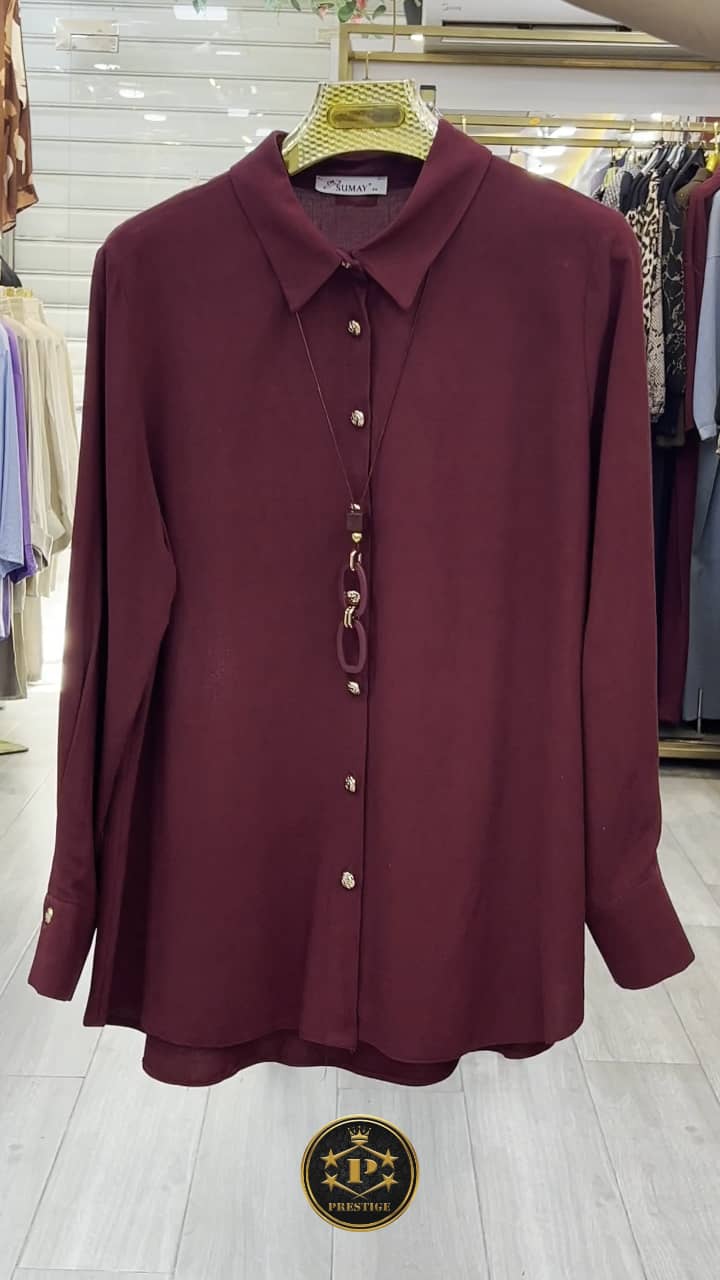 Chemise Élégante avec Collier Chaîne