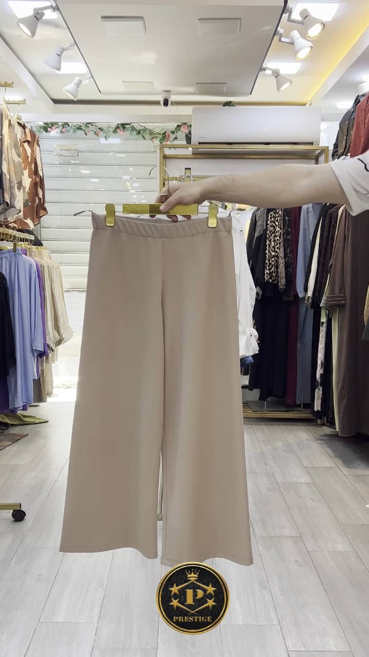 Pantalon Large Taille Haute Élastique